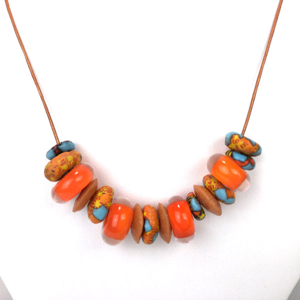 Orange Leather Necklace by Chris Coffman - Image 2
